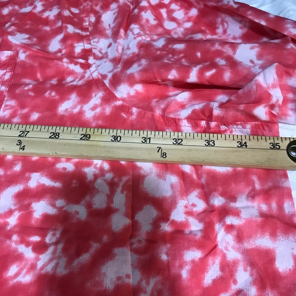 Woman Within Button Up Shirt Women’s Sz 5X Tie Dye Orange Long Sleeve’s Collared - Picture 12 of 14